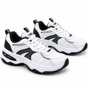 NXG Columbus Lightweight Athletic Running Shoes White and Black Breathable Sports Sneakers