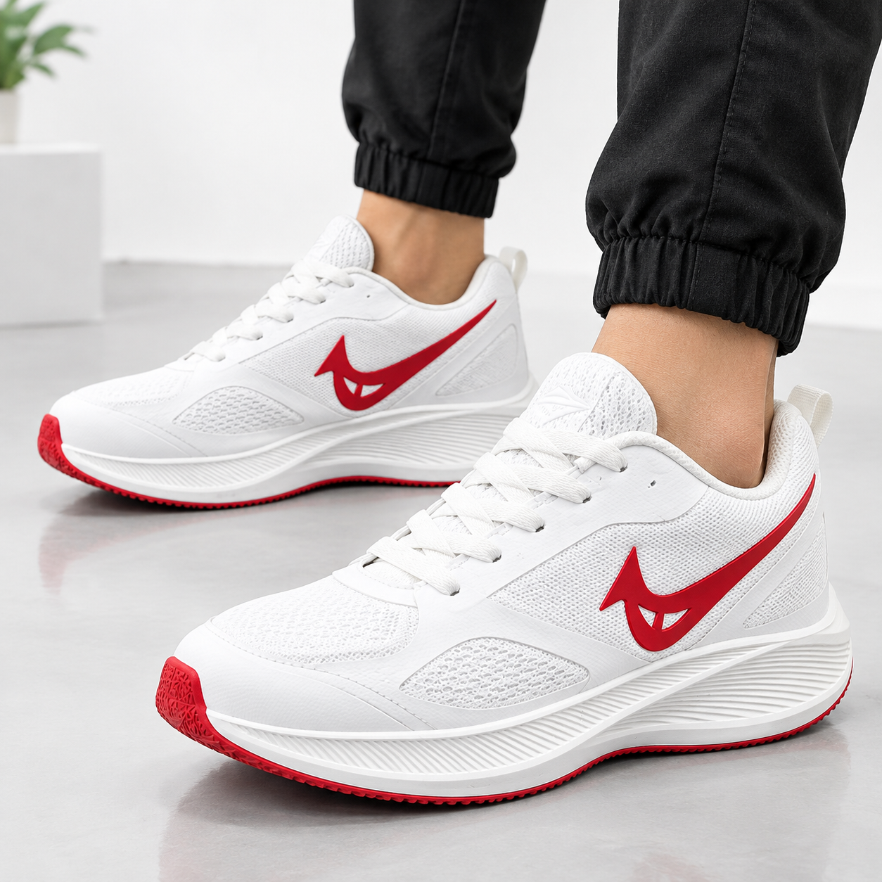white and red athletic sneakers white and red athletic sneakers